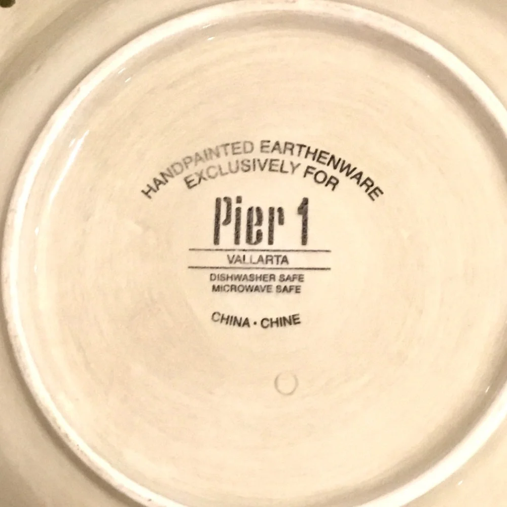 Pier 1 Salad Plates 9” Vallarta Pattern Tuscan  Design - 2 Plates Retired